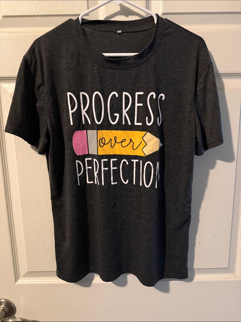 Progress Over Perfection Graphic Tee - Charcoal